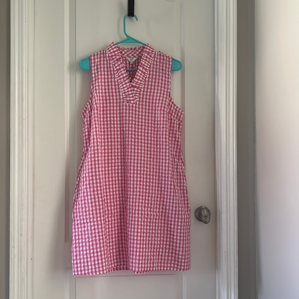 NEW Pink and White plaid pattern, size LP